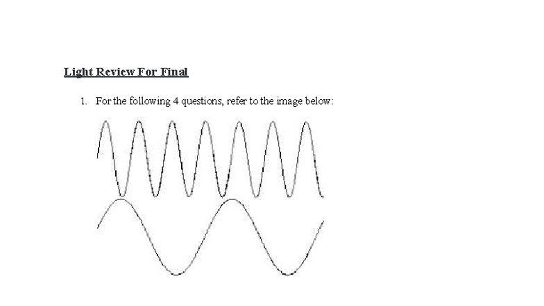 Light Physics Final Exam Review - Fall 2025 - Studocu