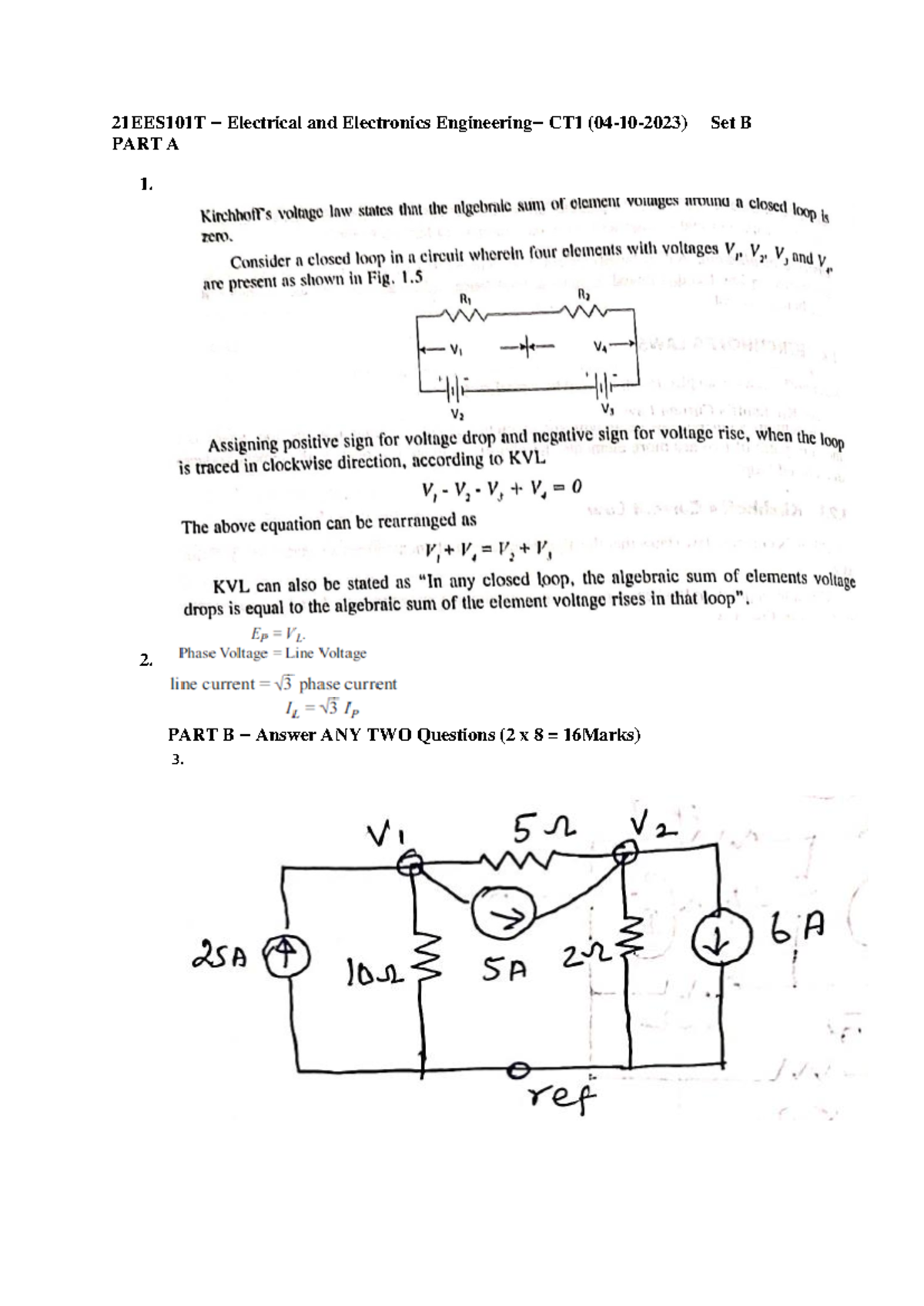 EEE CT-1 SETC-B AK - SVSB - Electrical And Electronics Measurement ...