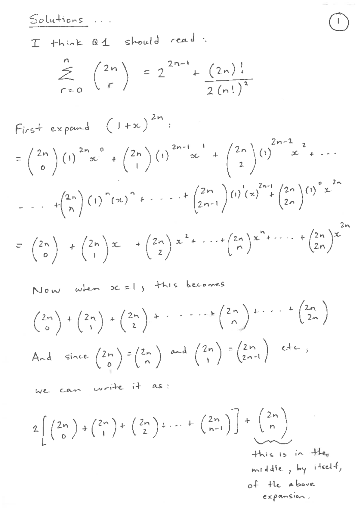 Solutions to Binomial Proofs for Course Code: MATH101 - Studocu