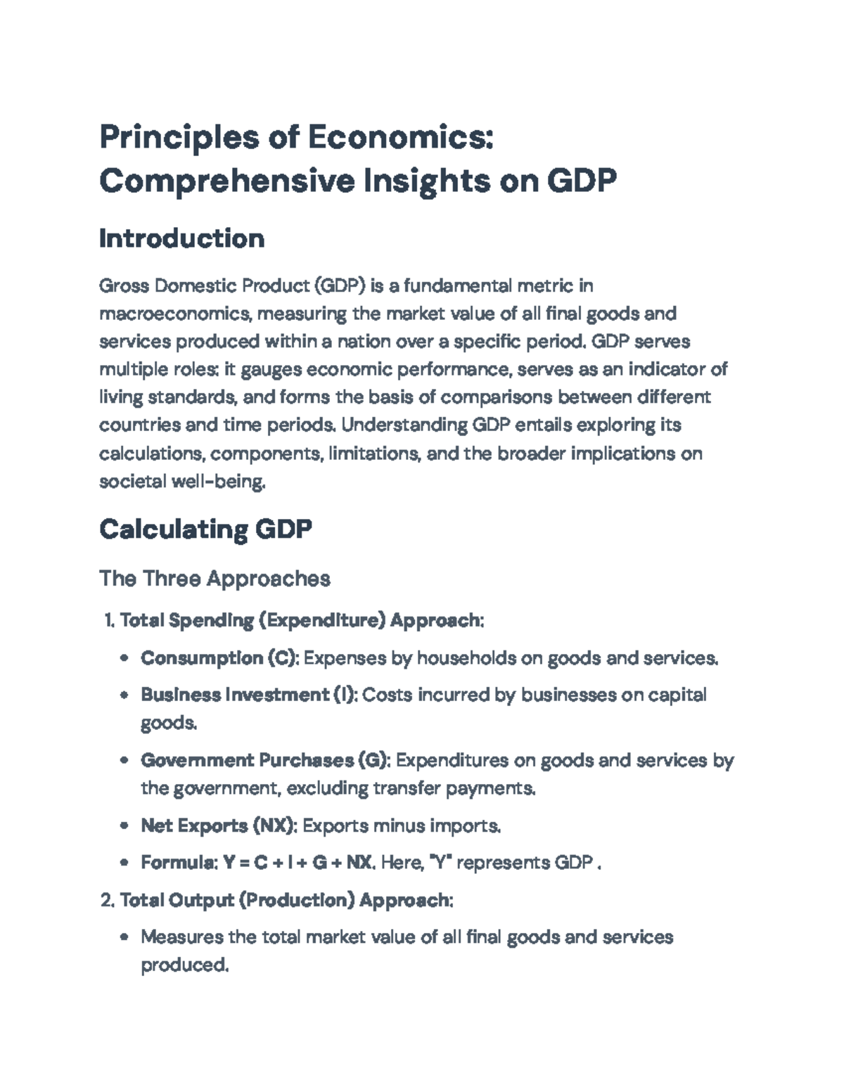 Principles of Economics: Comprehensive Insights on GDP Analysis ...