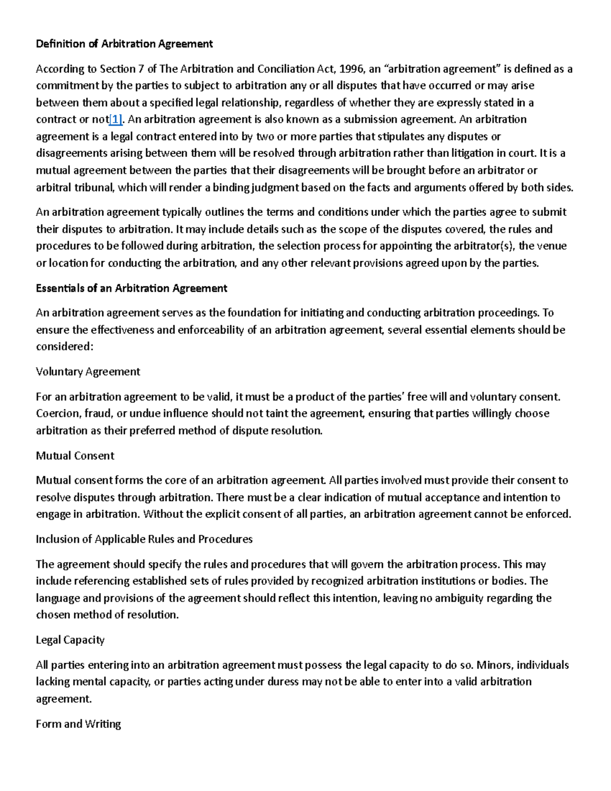 ARB 34: Understanding the Arbitration Agreement Under Section 7 of the ...