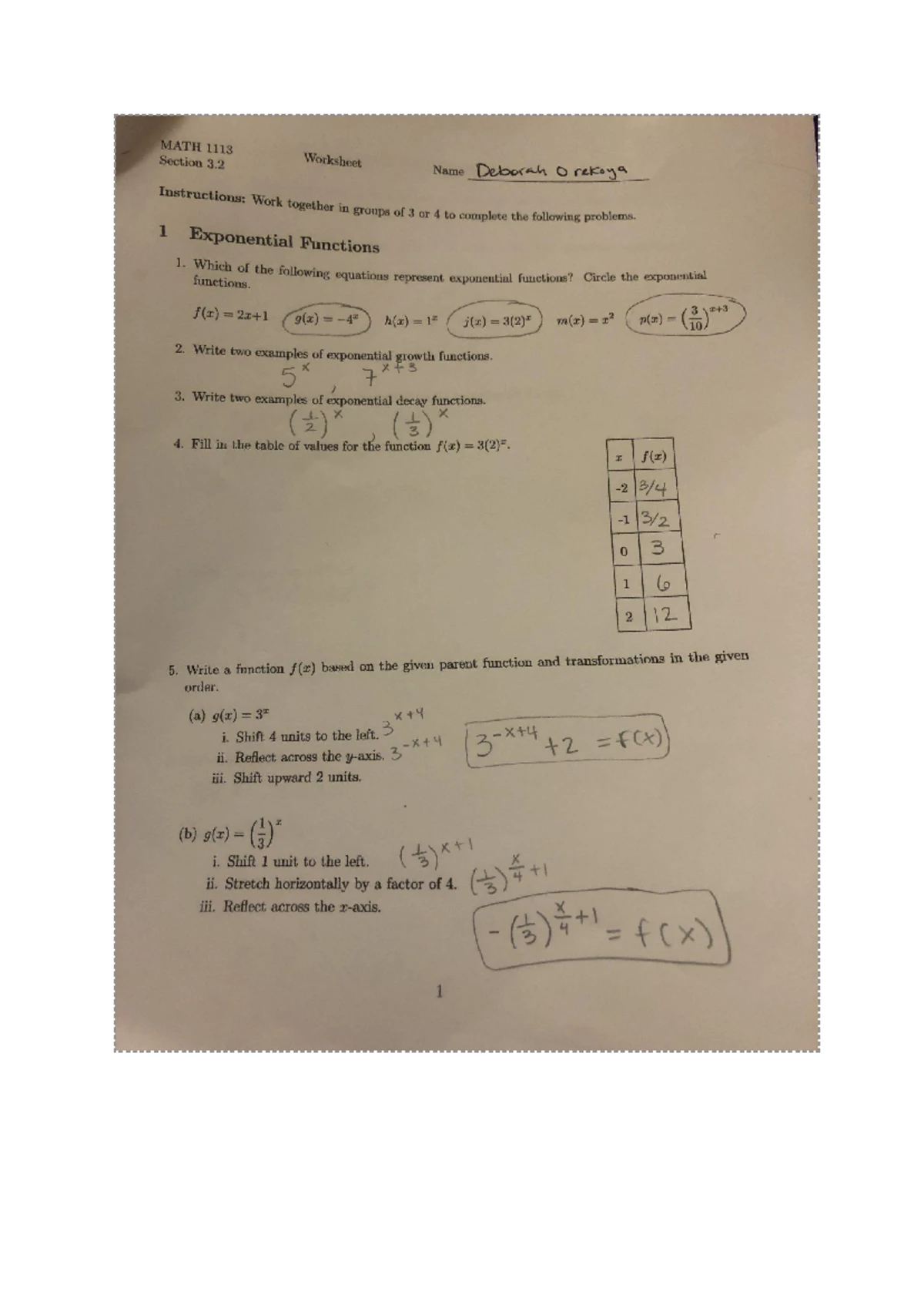 MATH 1113 3.5 Part 1 Assignment Solutions and Explanations - Studocu