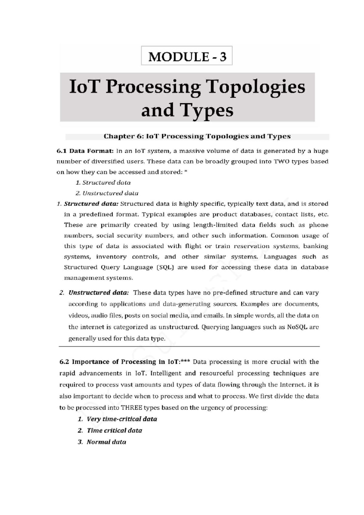 IoT Module 3: Processing Topologies and Data Types Overview - Studocu