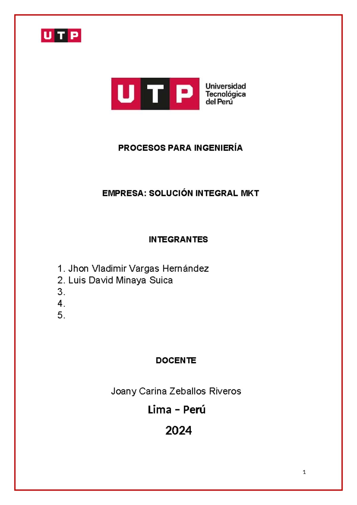 Avance del Trabajo Final: Procesos para Ingeniería - 2024 - Document Preview