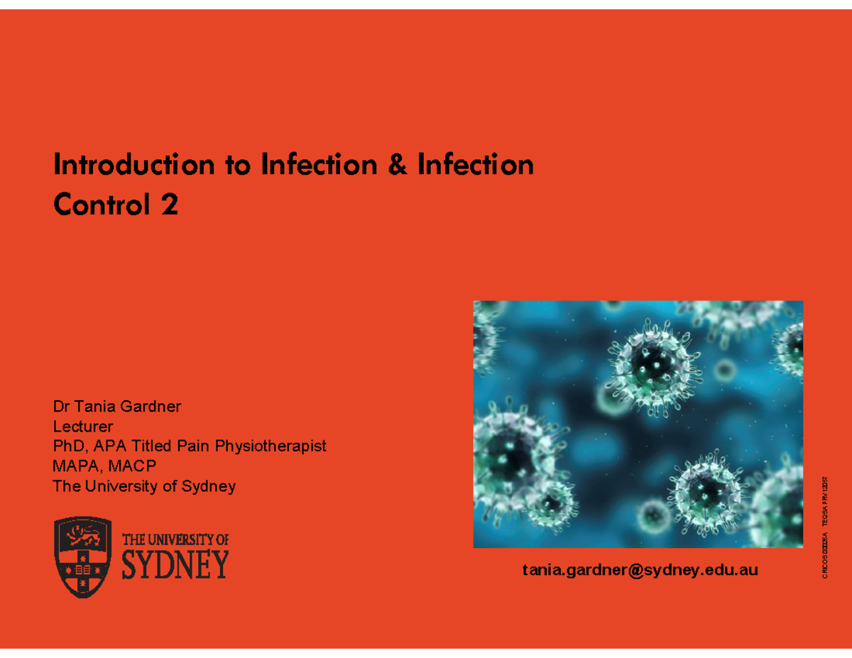Introduction to Infection & Control 2 - Lecture Notes - Studocu