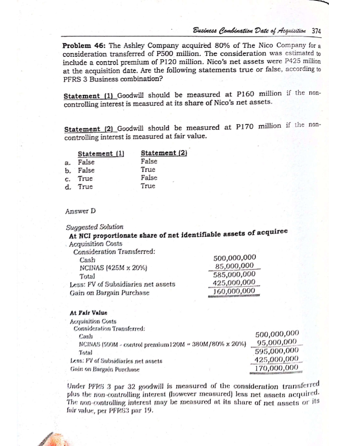 AFAR FLE01 THEO - Business Combinations Analysis and Goodwill ...