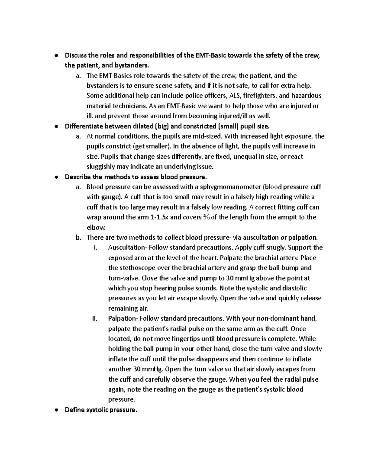 EMT-Basic Unit 3 Study Guide: Safety, Assessments, and Patient Care ...