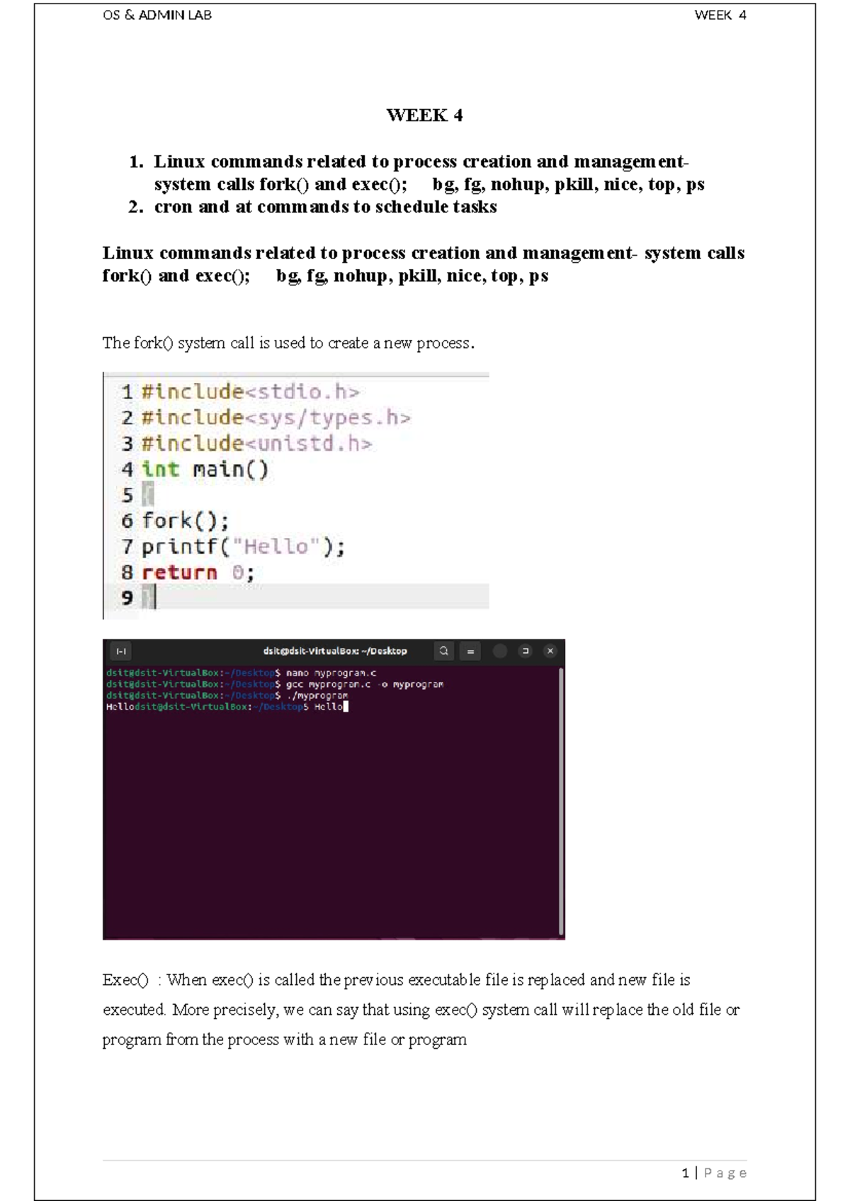 WEEK -4 -OS 4 - Practical notes of week 4 operating system - WEEK 4 1 ...
