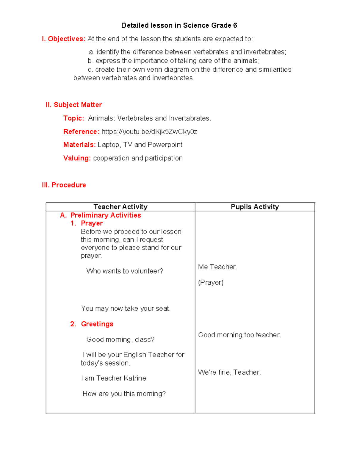 Detailed Lesson PLAN ON Science - Detailed lesson in Science Grade 6 I ...