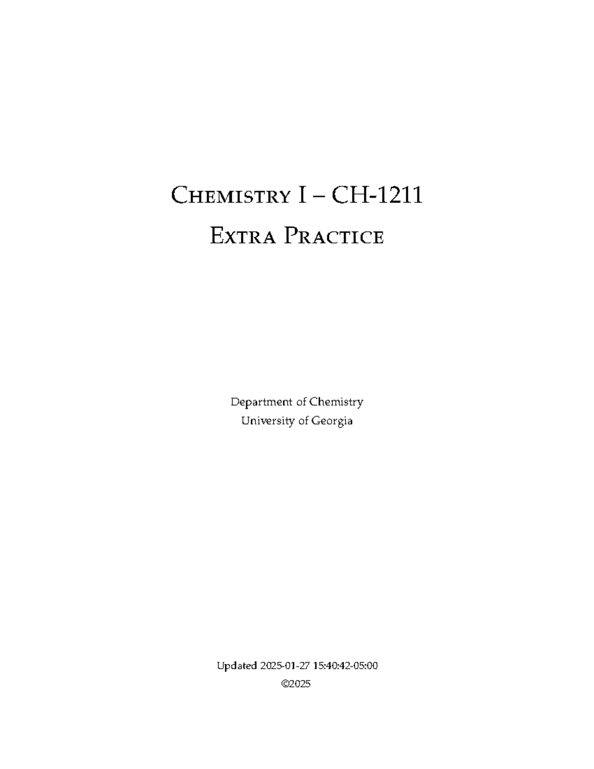 Chem exam study guide - Practice for exam 3 - Chemistry I – CH- Extra ...
