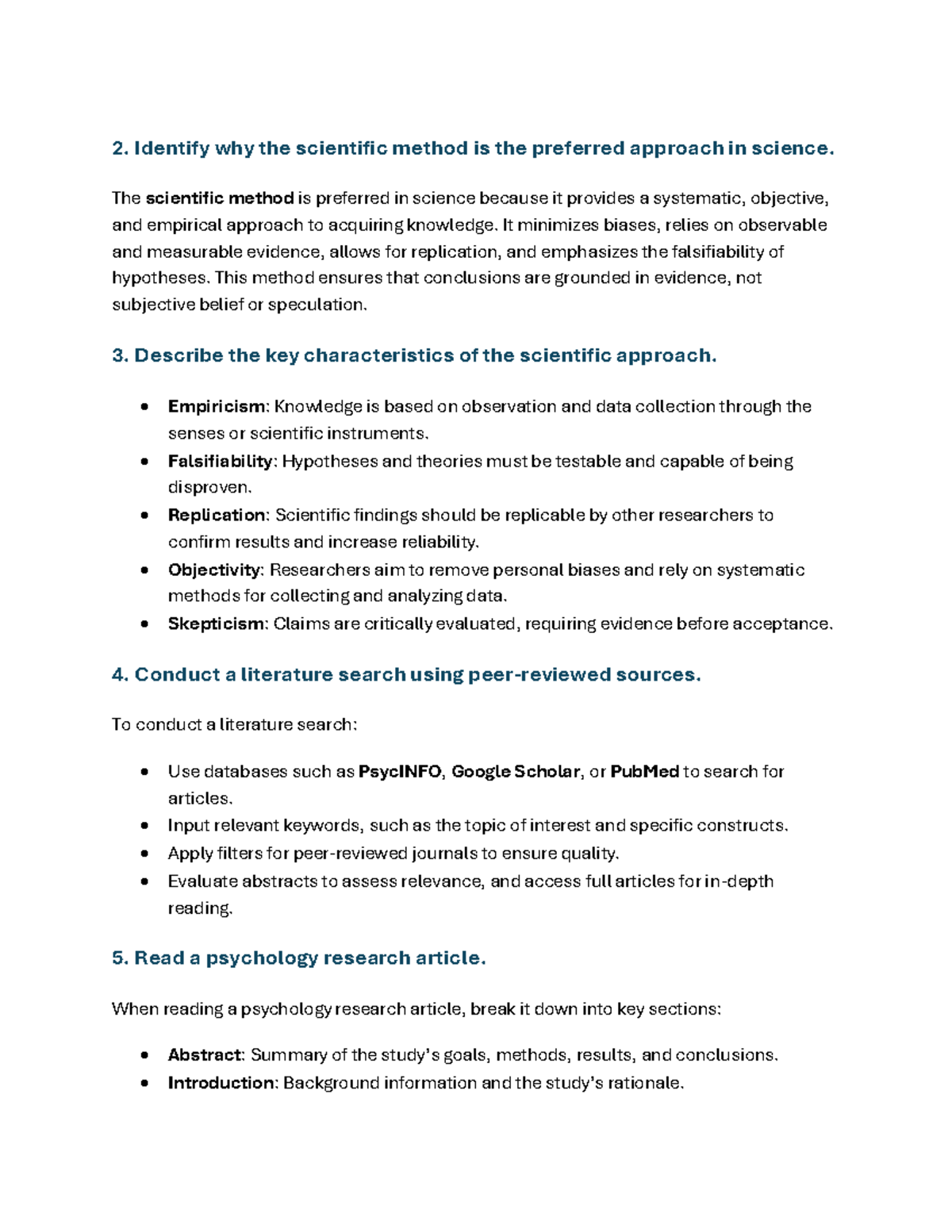 PSY101 - Scientific Method Summary and Key Concepts in Psychology - Studocu