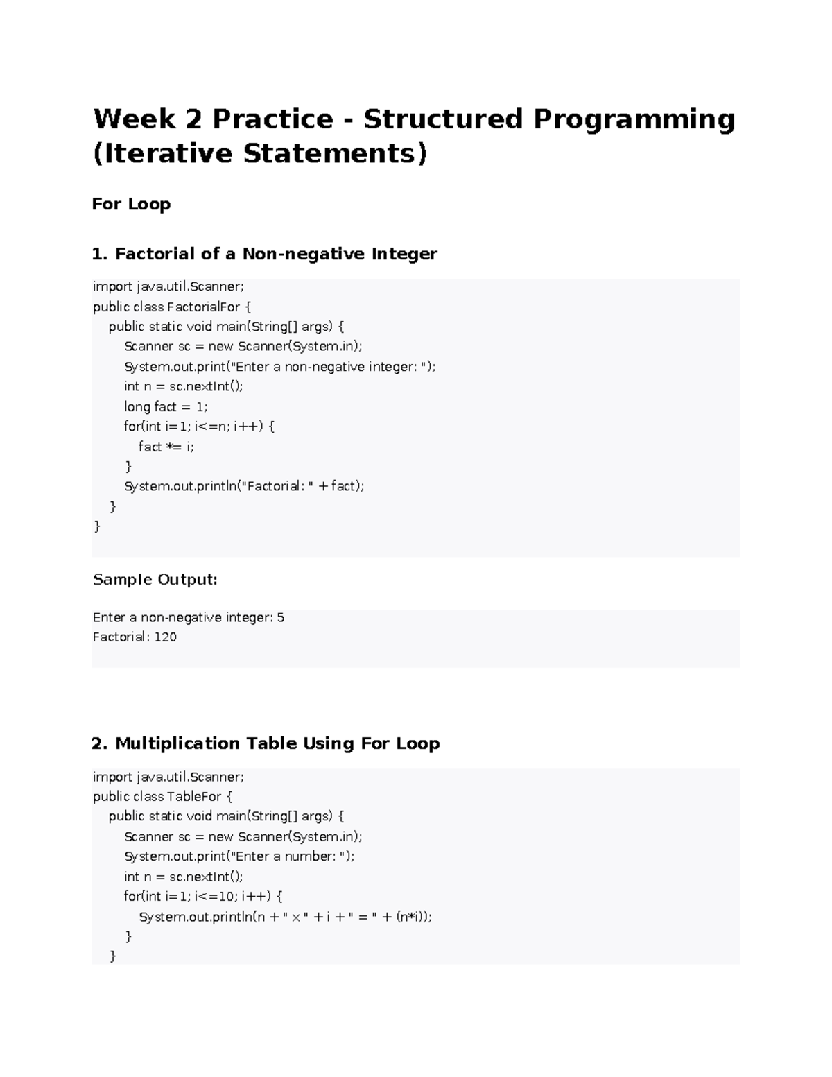 Week 2 Practice Questions on Structured Programming RA2411033010155 ...