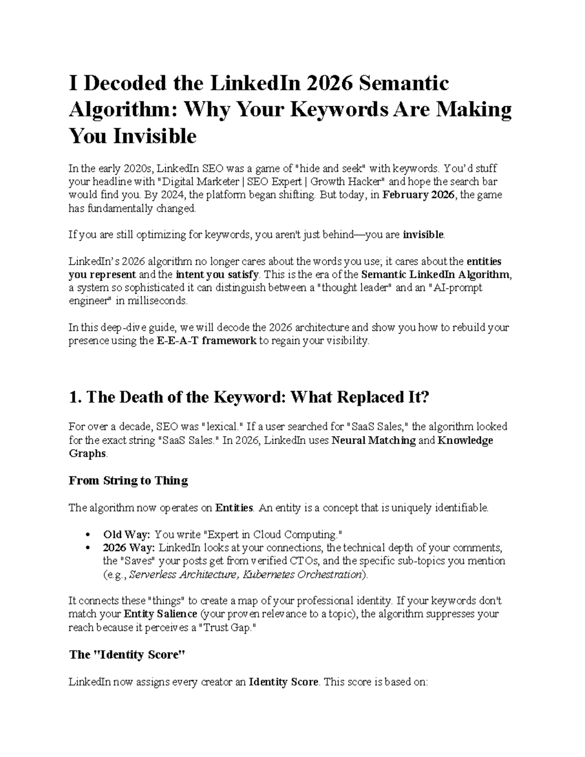 Decoding the LinkedIn 2026 Semantic Algorithm: A Guide to Visibility ...