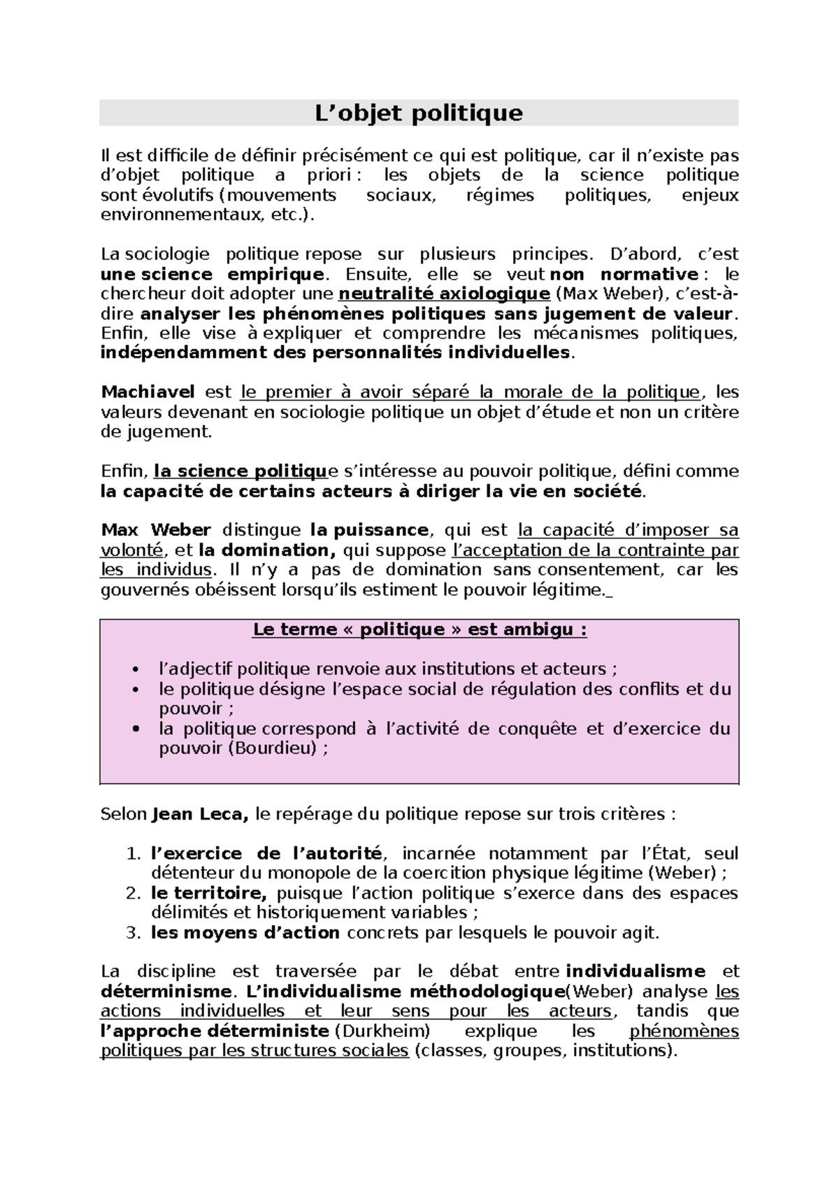 Révision Partielle - Notes de Cours en Science Politique - Studocu