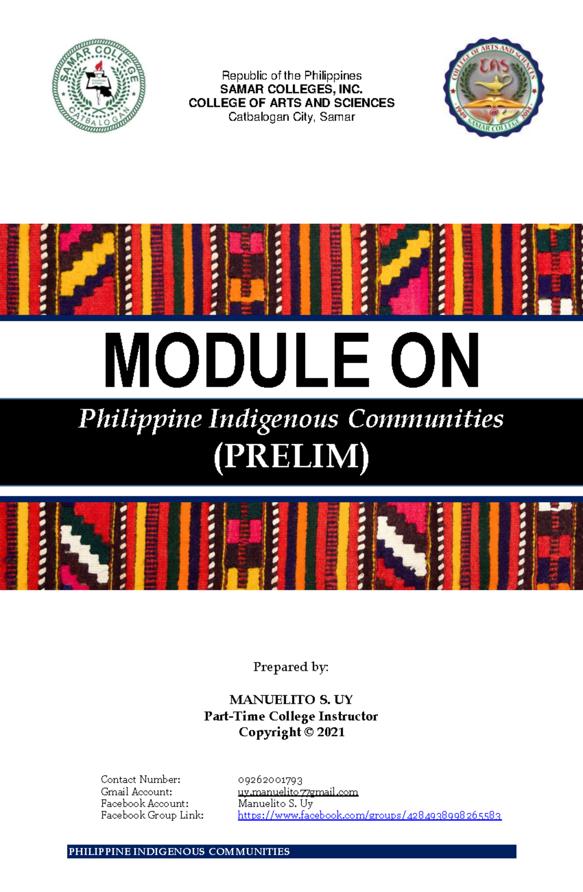 Philippine Indigenous Communities: Prelim Module Overview - Studocu