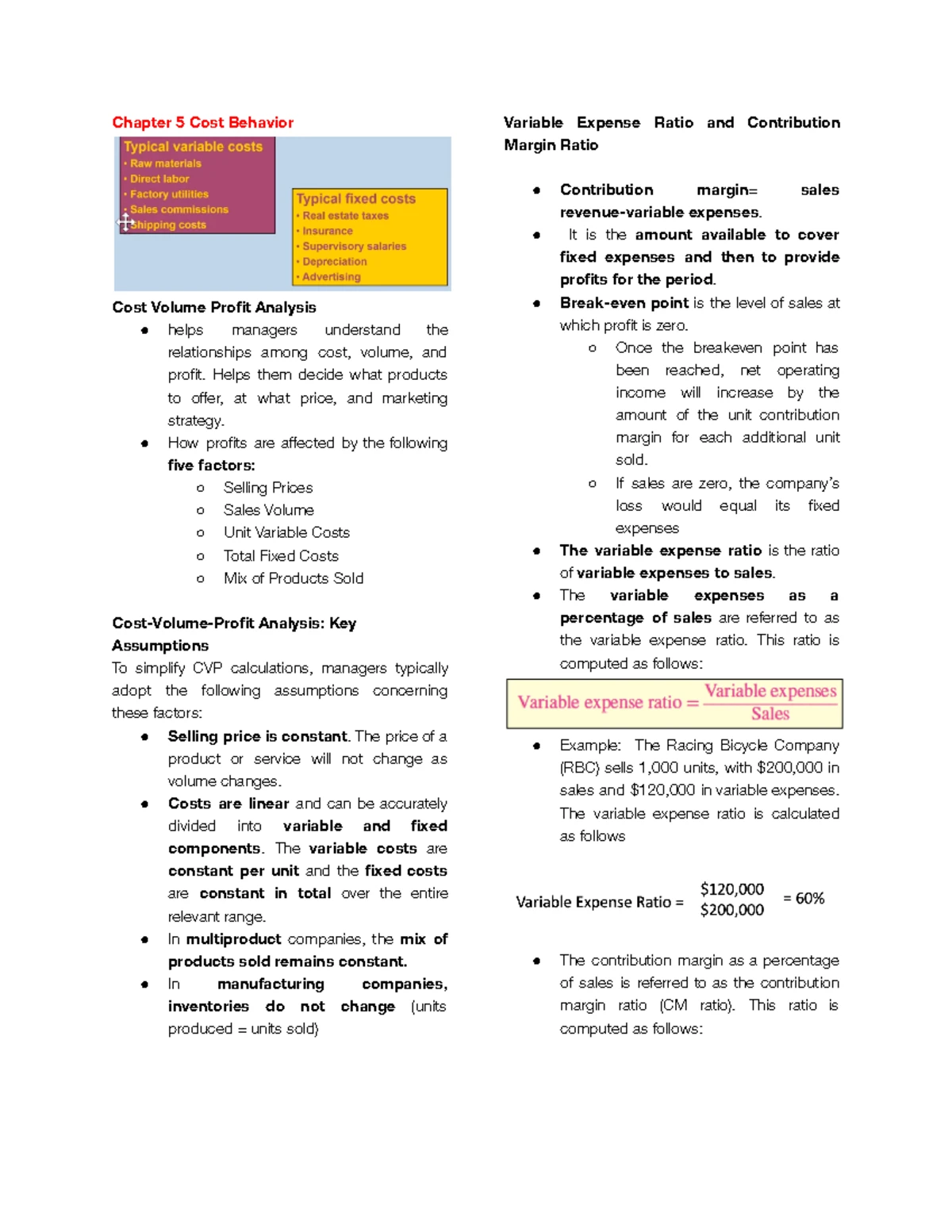 Practice 3 - Cost Volume Profit (CVP) Analysis - Answer Key - Studocu