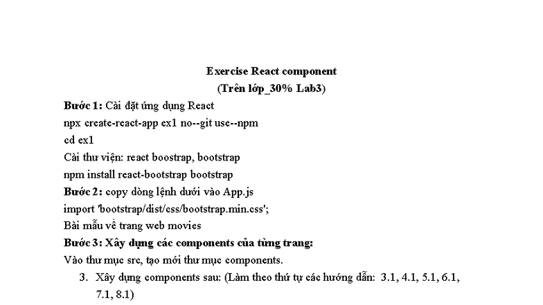 React Component Exercise (Lab 3) - Building Movie App Components - Studocu