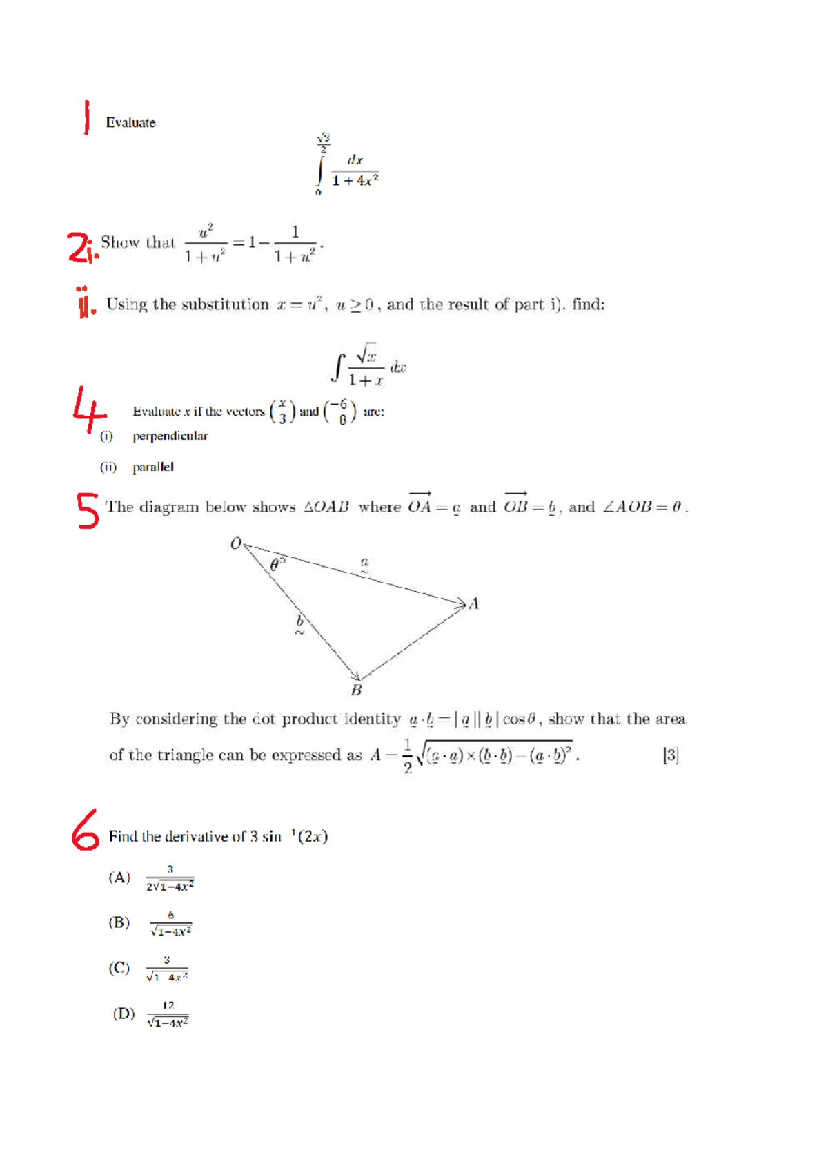 Mixed Trial Questions for Calculus (MATH 101) - Studocu