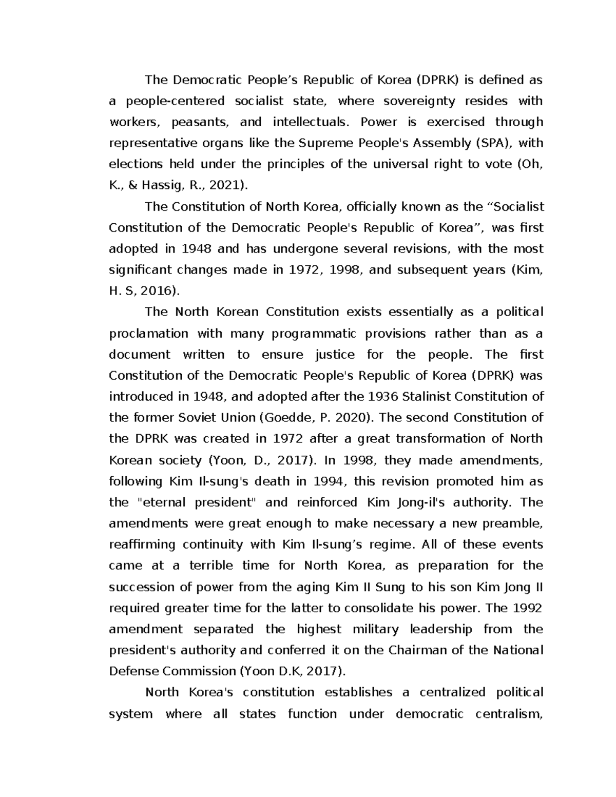 The Constitution of North Korea - The Democratic People’s Republic of ...