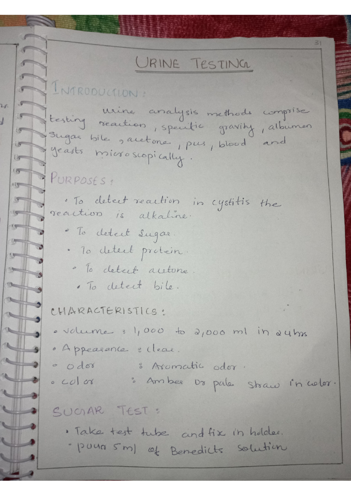 Urine testing one paper Assignment - 31 URINE TESTING INTRODUCTION ...