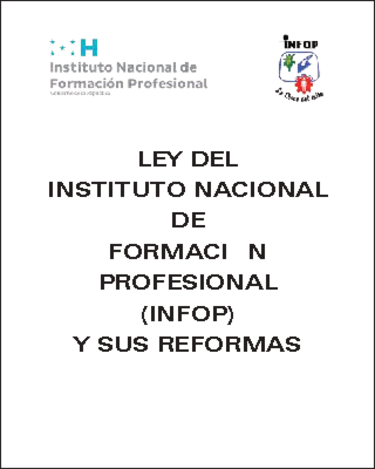 Ley del Instituto Nacional de Formación Profesional (INFOP) 2022 - Studocu