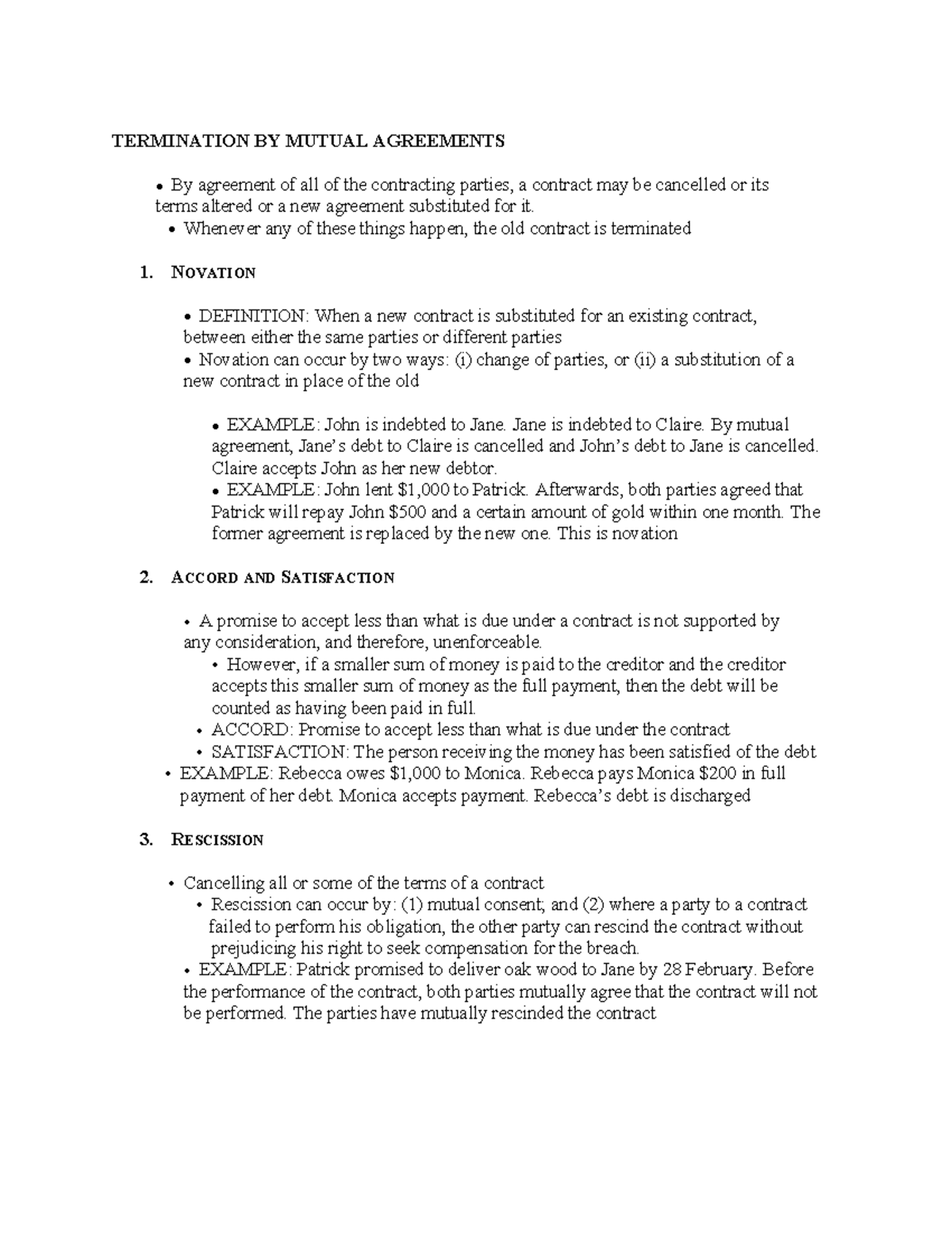 SOC2 Summer 2022 Students document for studnet - TERMINATION BY MUTUAL ...