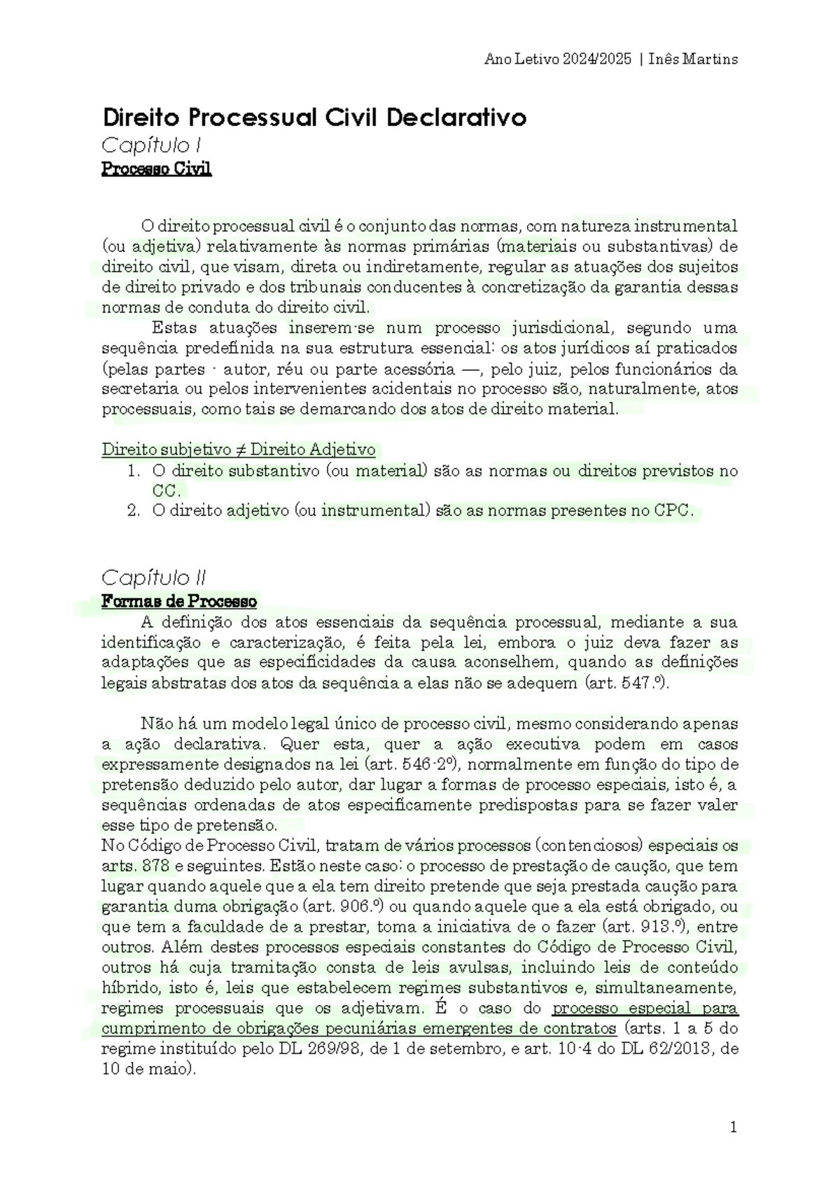 Resumos Incompletos de Direito Processual Civil Declarativo (DPCD ...