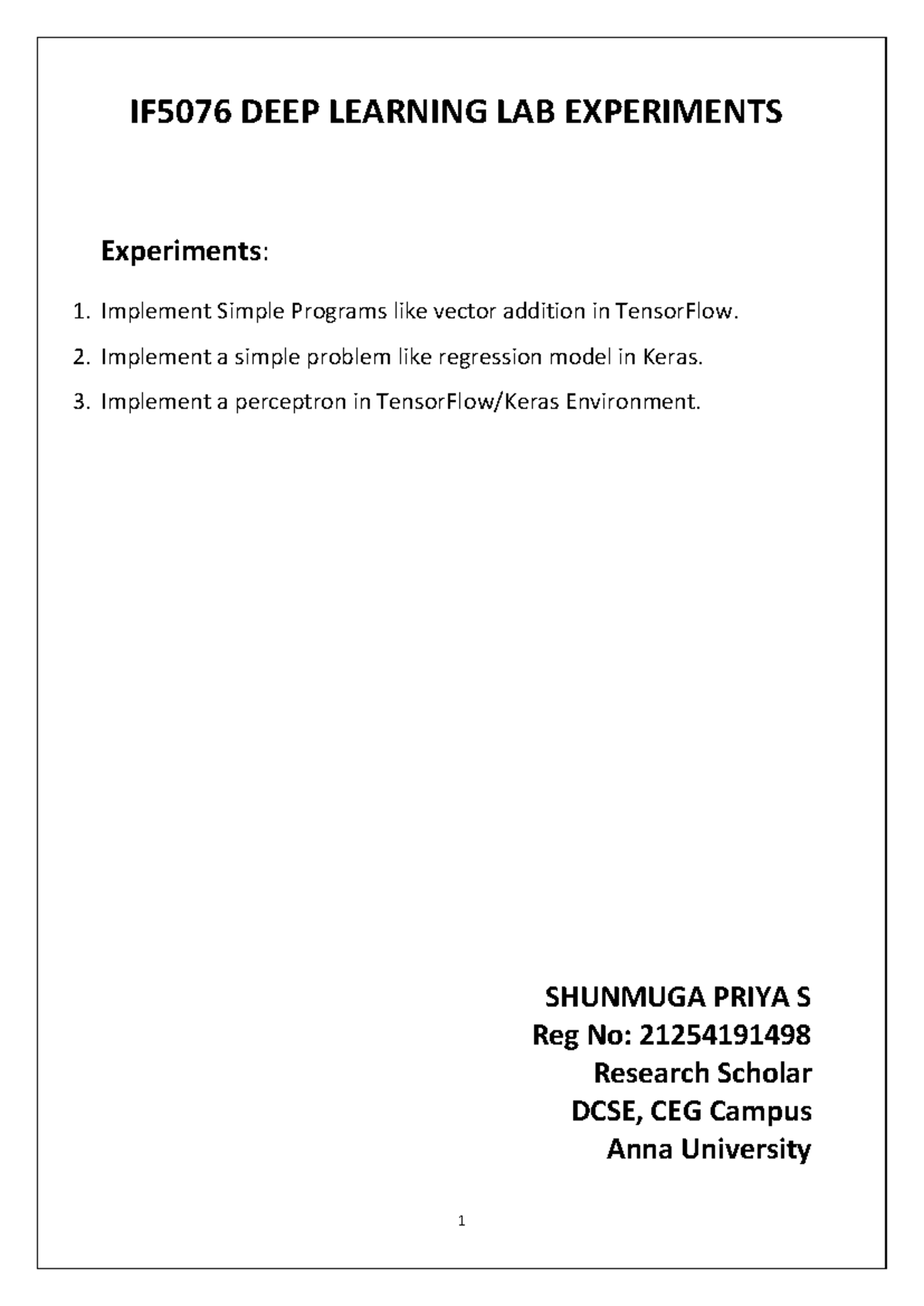 IF5076 DEEP LEARNING LAB EXPERIMENTS: Implementation of TensorFlow ...