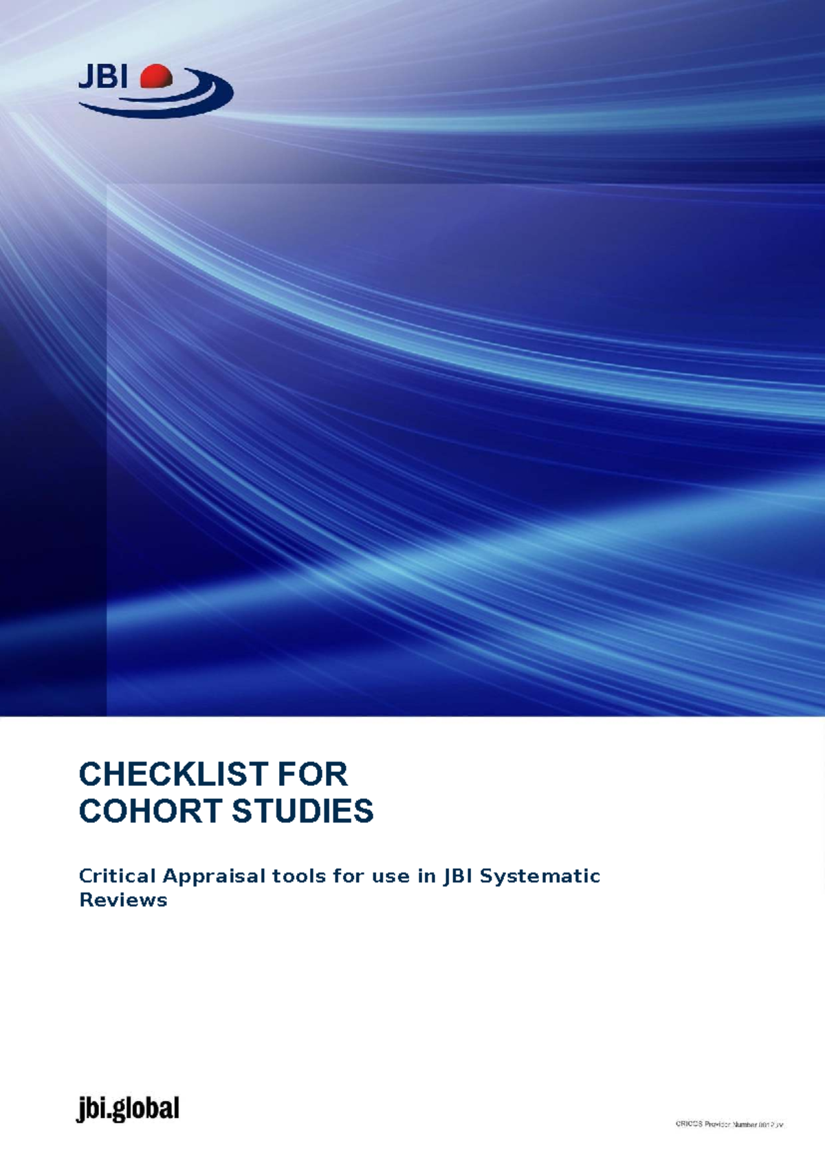 JBI Critical Appraisal Checklist for Cohort Studies: A Comprehensive ...