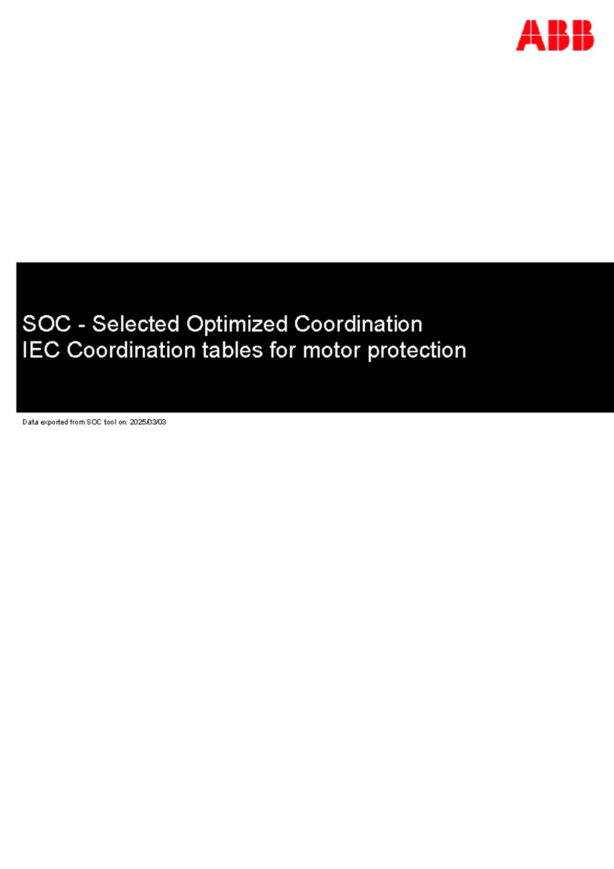 SOC IEC Motor Protection Coordination Tables - Updated 2025 - Studocu