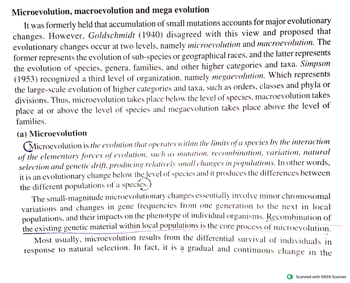 Microevolution - Bsc zoology - Studocu