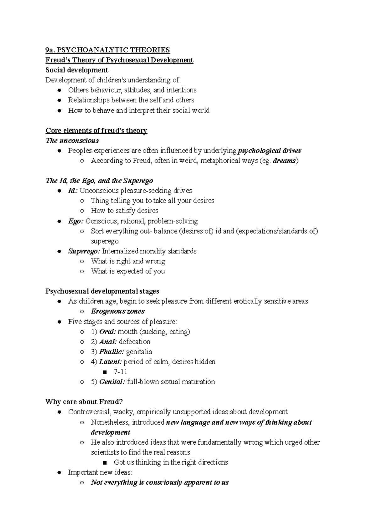 Module 9: Theories of Social Development - Psychoanalytic and Beyond ...