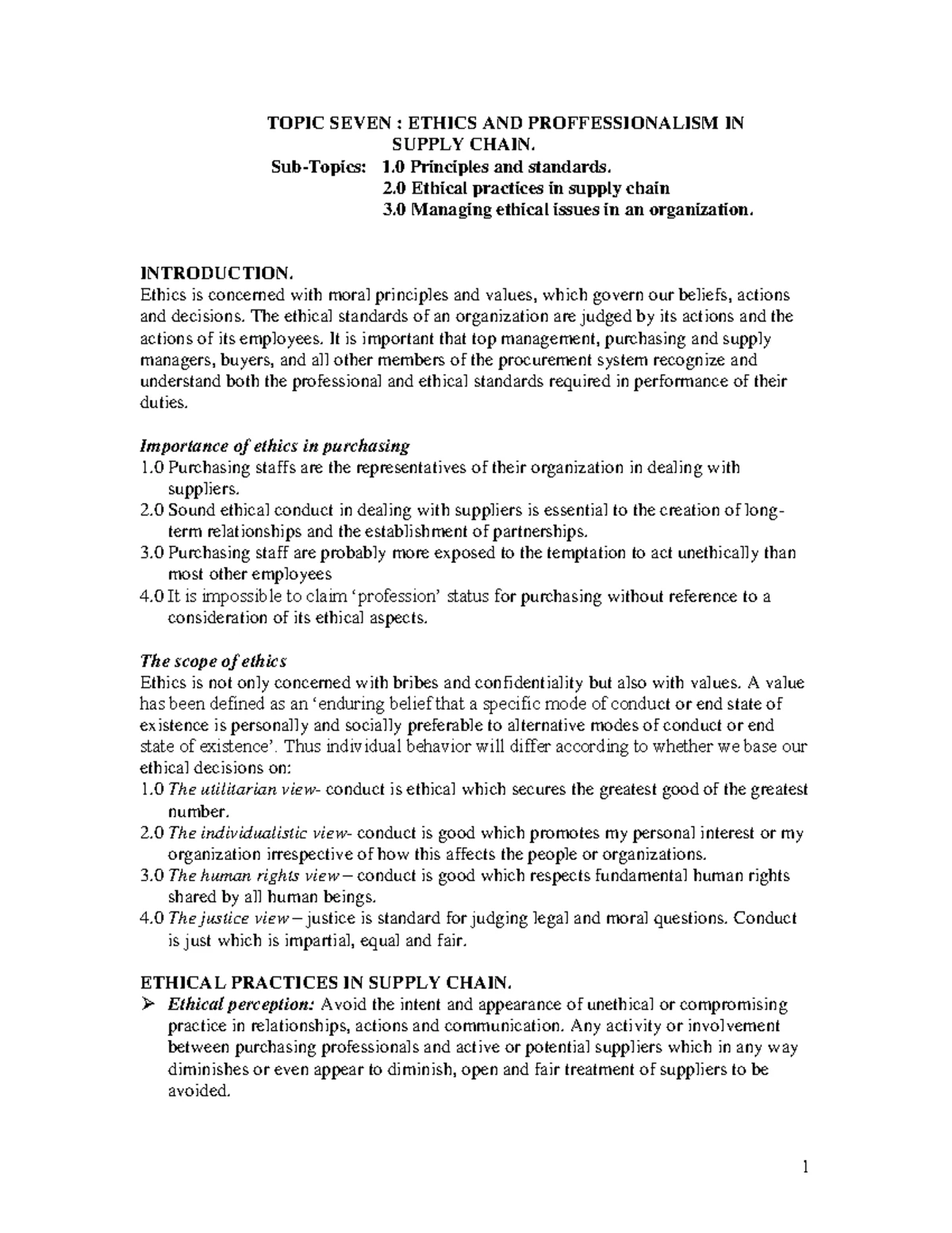 Chapter 1 Introduction to procurement lecture notes+ - CHAPTER 1 ...