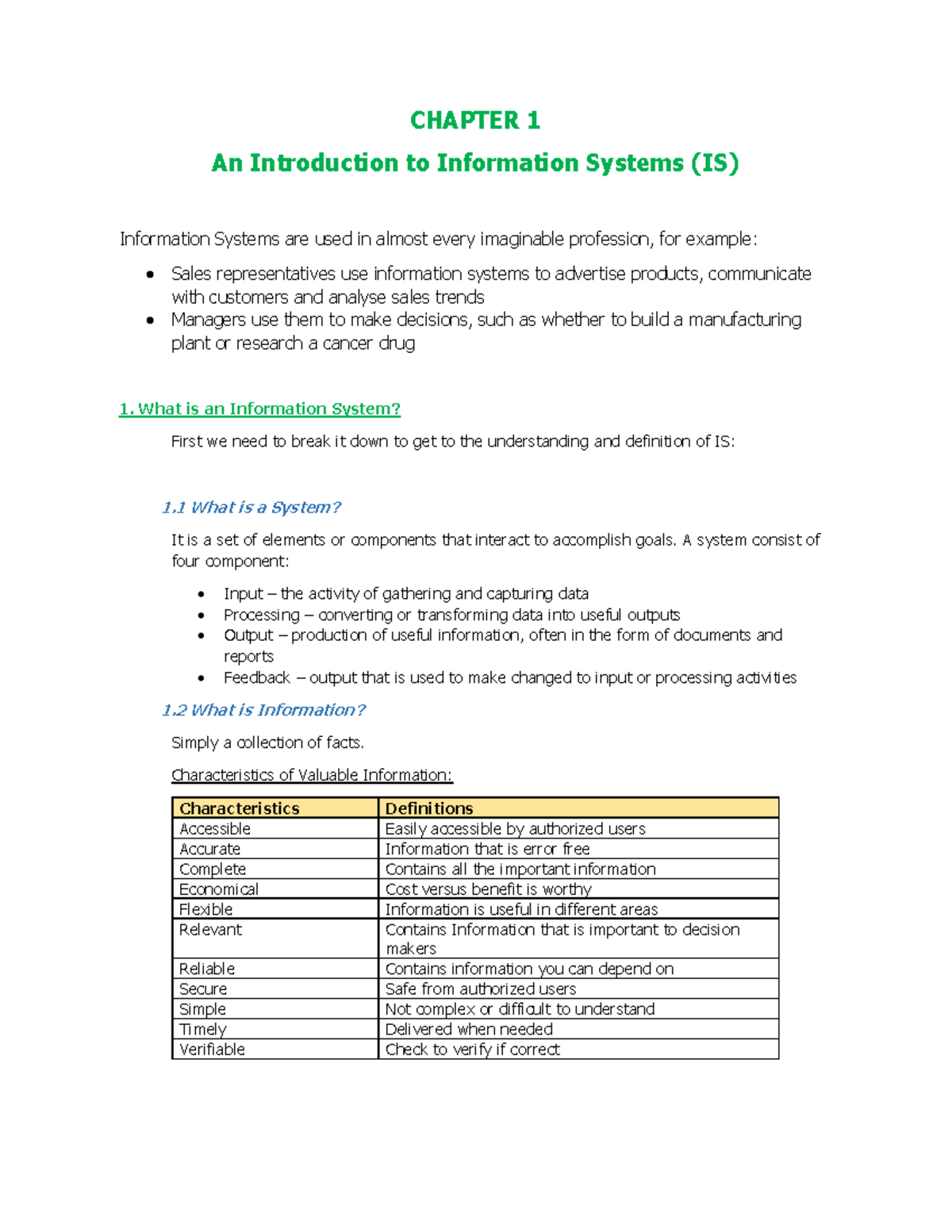 INF1505 Tutor Summaries: Key Concepts in Information Systems - Studocu