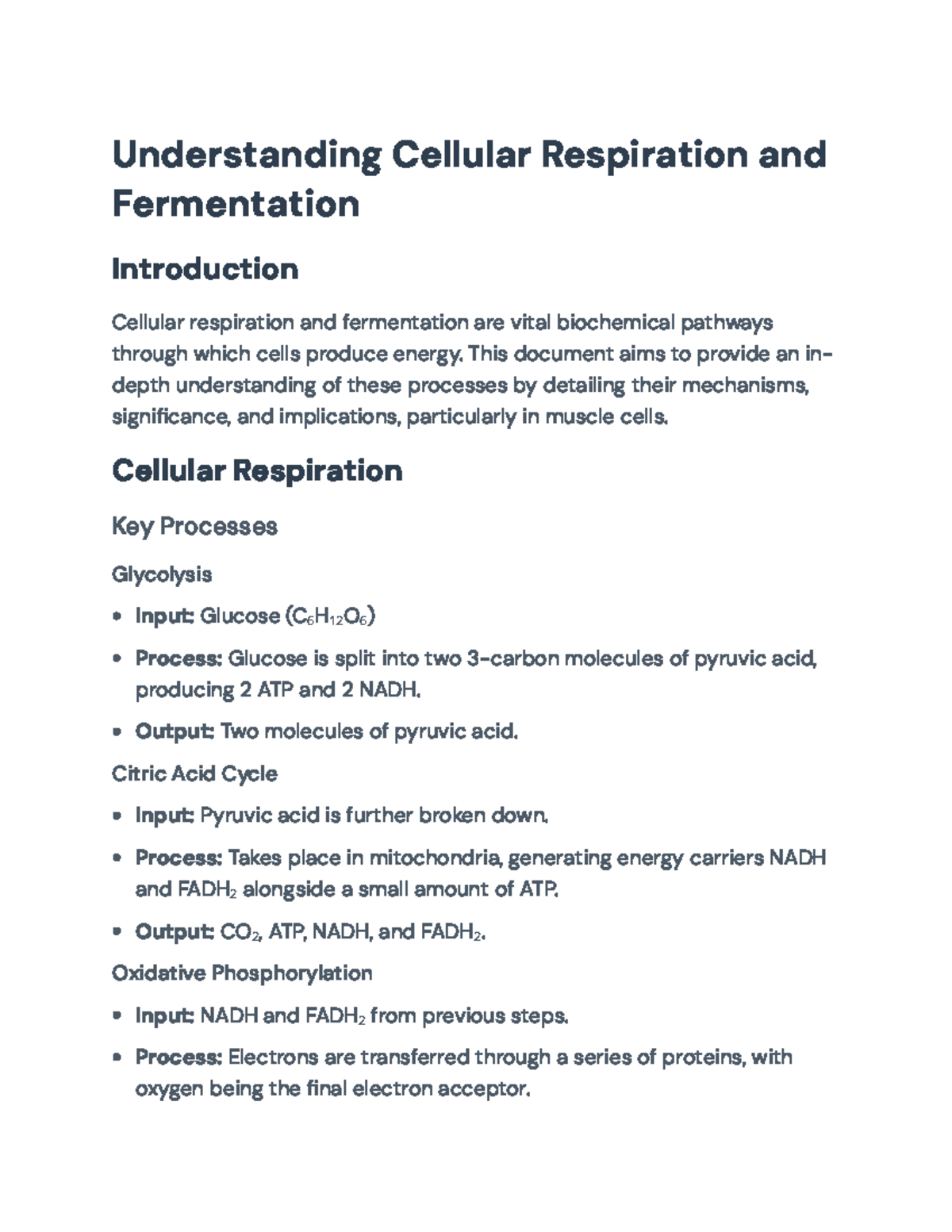 BIO101 Lecture: Understanding Cellular Respiration & Fermentation - Studocu