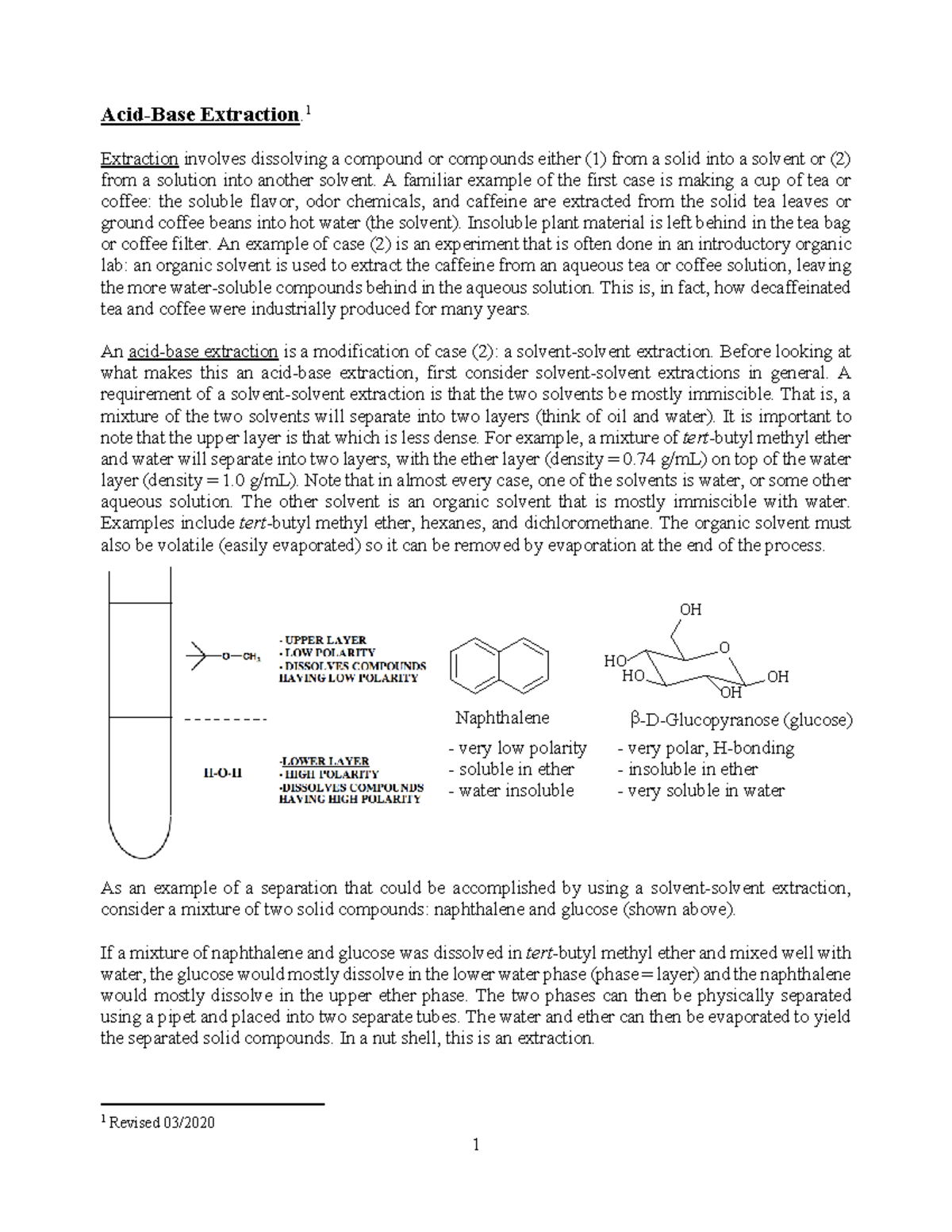 Acid-Base Extraction.1 - 1 Extraction involves dissolving a compound or ...