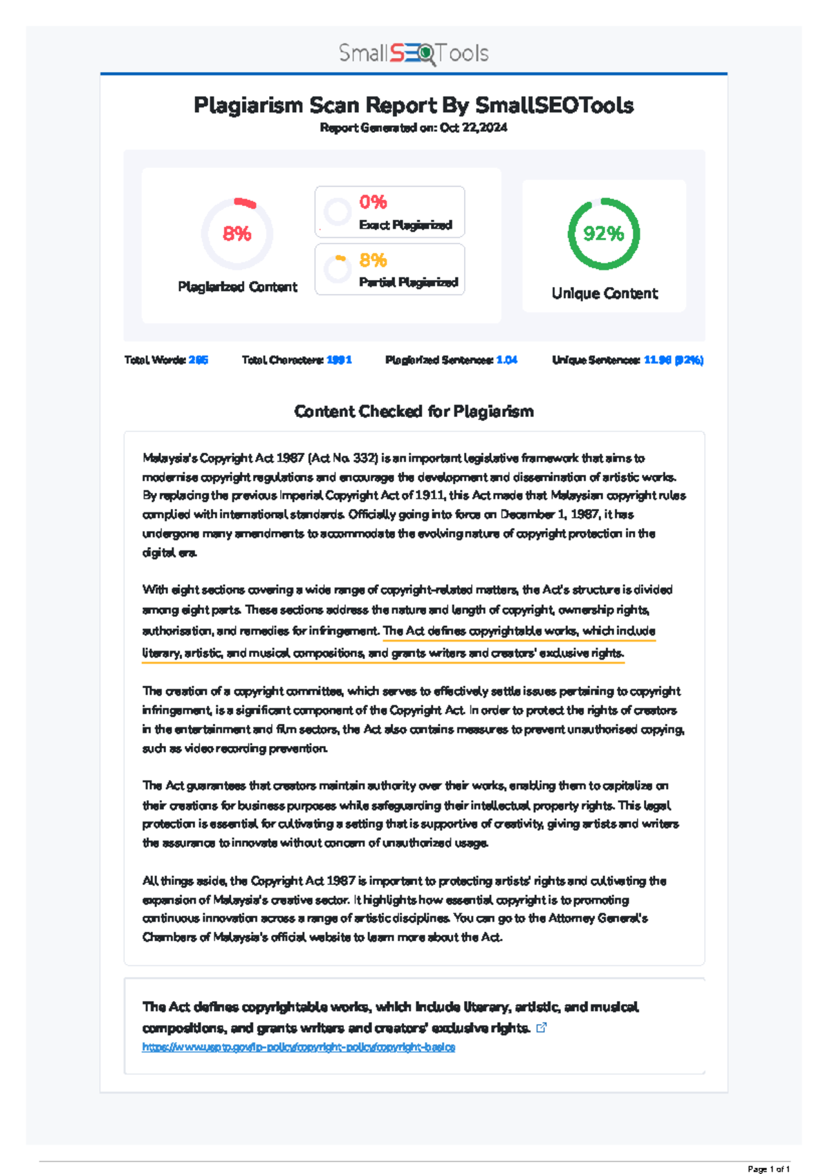 Copyright - Desription - Plagiarism Scan Report By SmallSEOTools Report ...