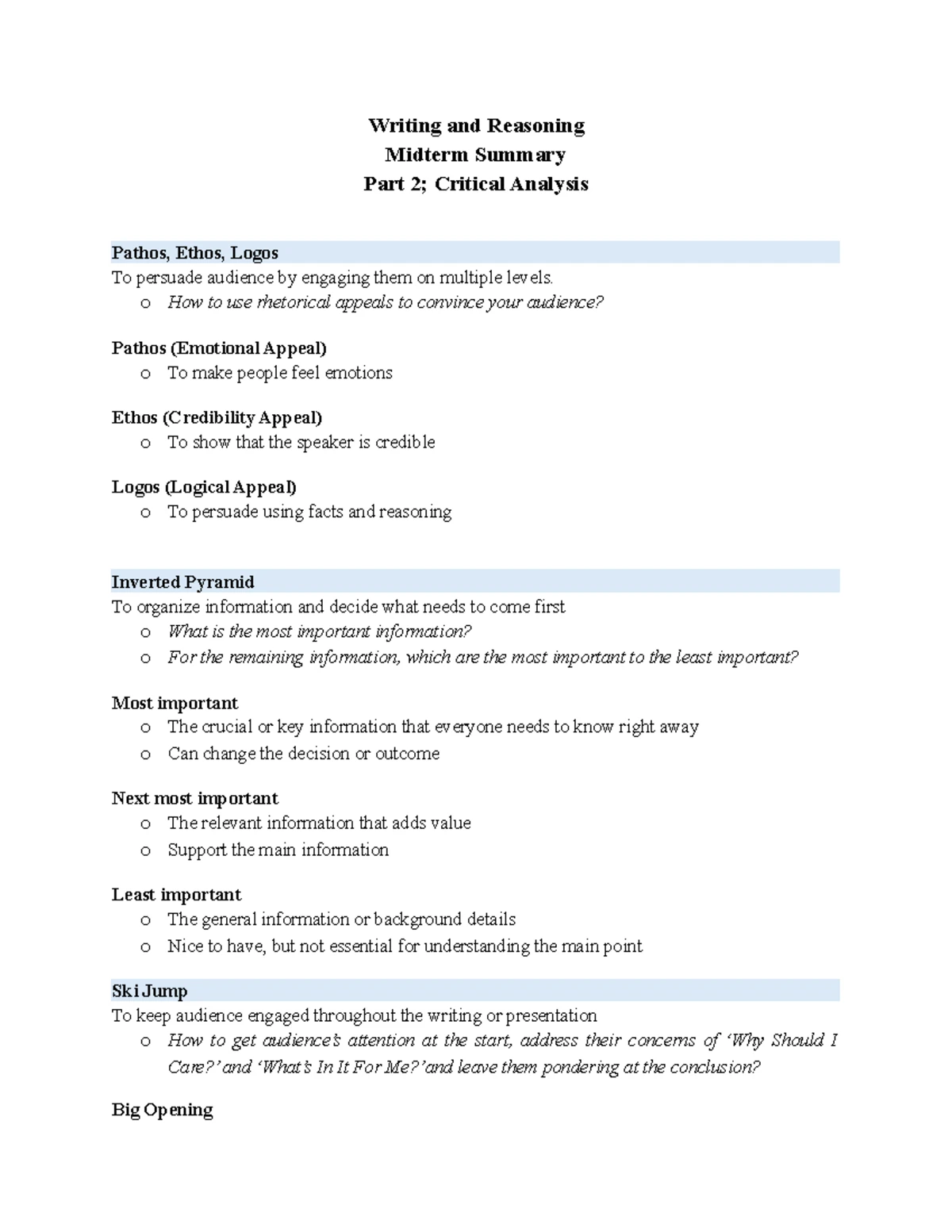 SMU Course: Building an Argument Pyramid for Persuasive Writing - Studocu