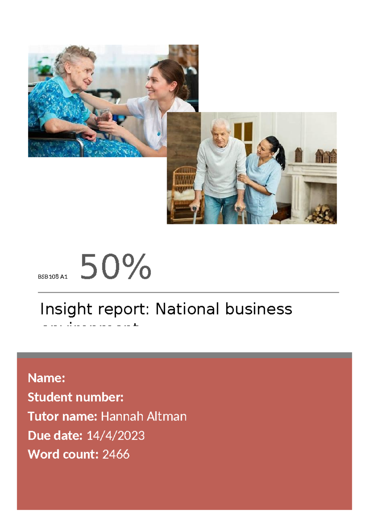 BSB108 A1 Insight Report: Analyzing Australia's Business Environment ...