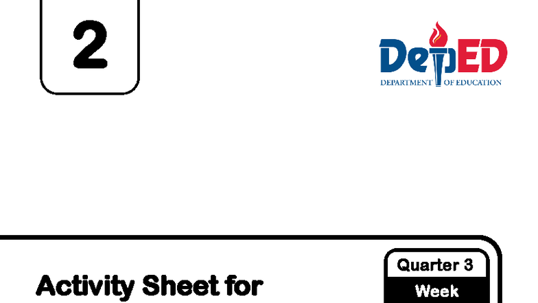 Math2 Q3 Wk4 Activity Sheet: Learning Activities for Grade 2 - Studocu