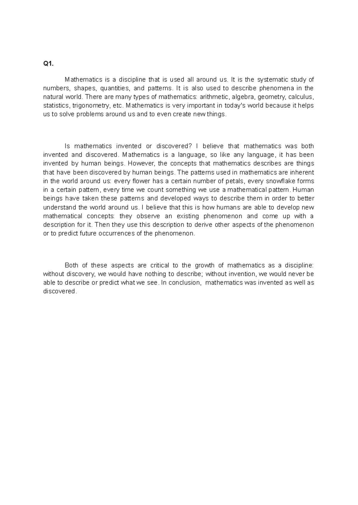 MMW Exer01 - Mathematics in the modern world essay about mathematics ...