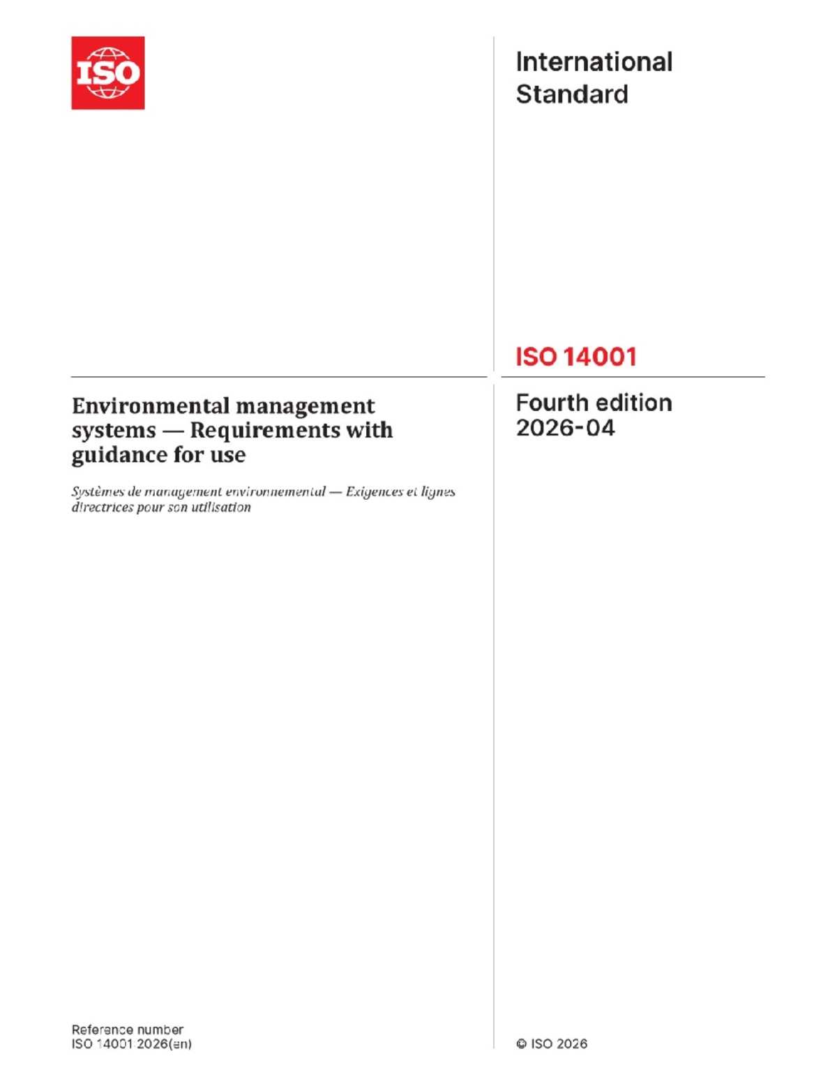 ISO 14001:2026 - Environmental Management Systems Requirements Guide - Document Preview