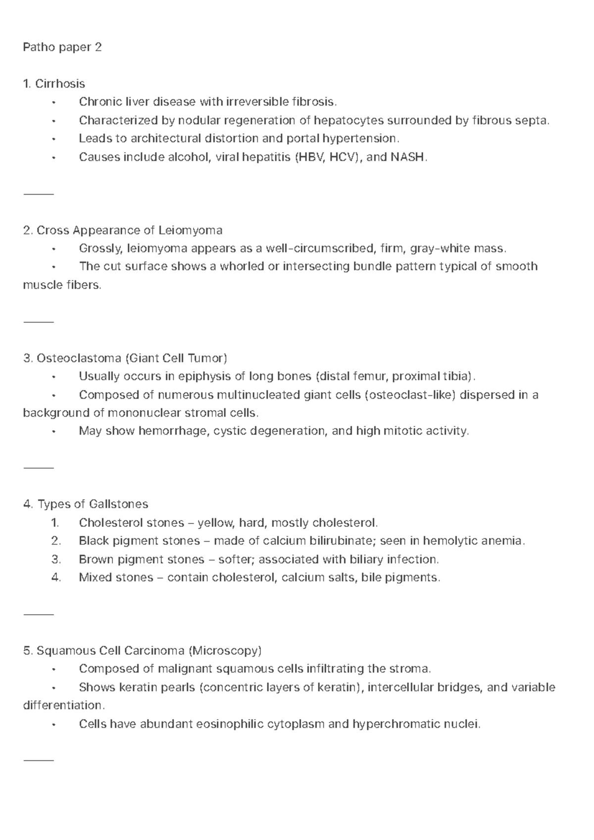 Patho Paper 2 - Key Concepts in Chronic Diseases and Tumors - Studocu