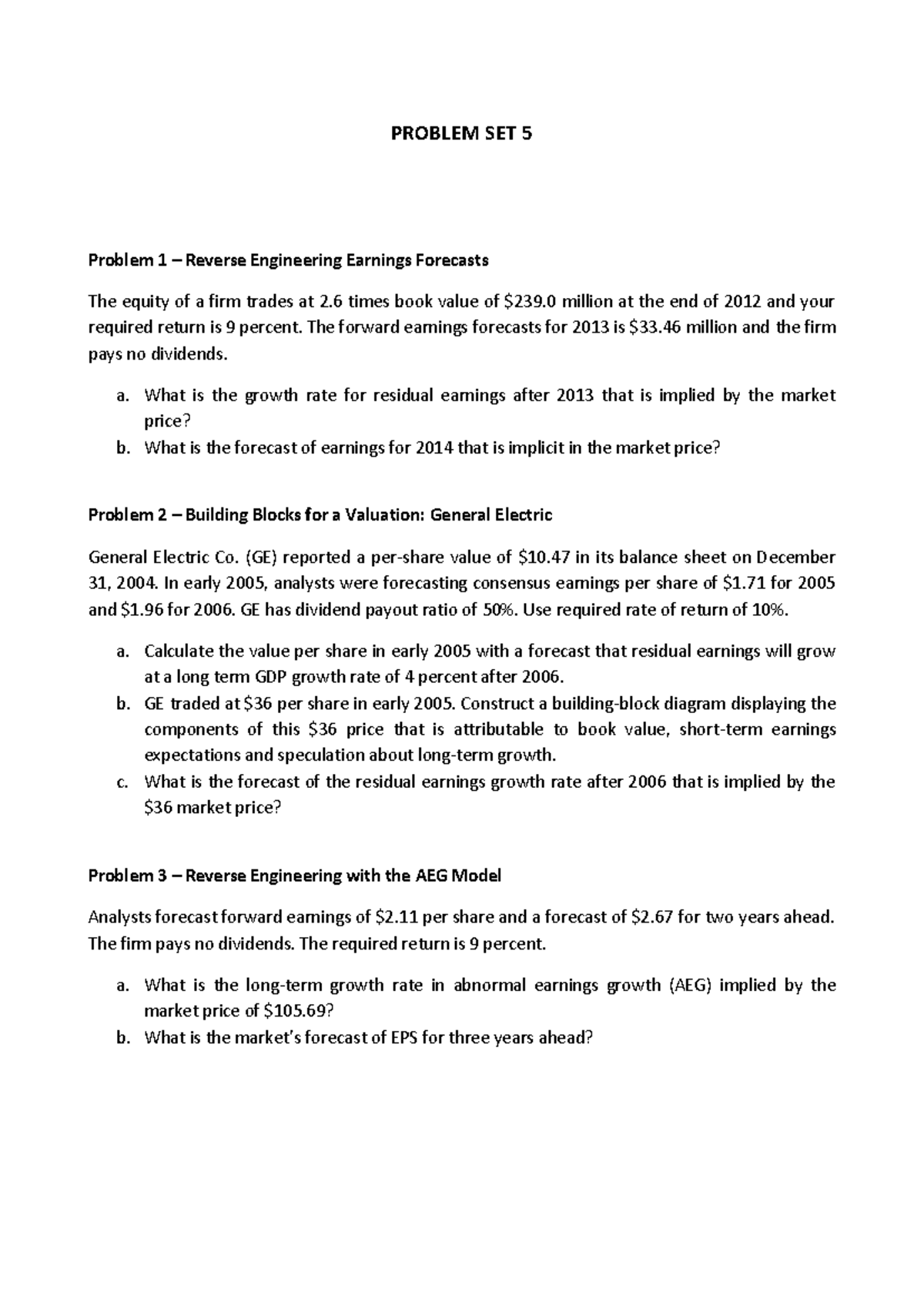 Problemset 5 - Problem Set - PROBLEM SET 5 Problem 1 – Reverse ...