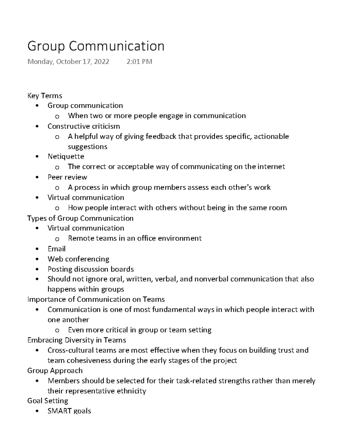 Group Communication - Intellipath Unit 5 lesson 1 - Key Terms Group ...