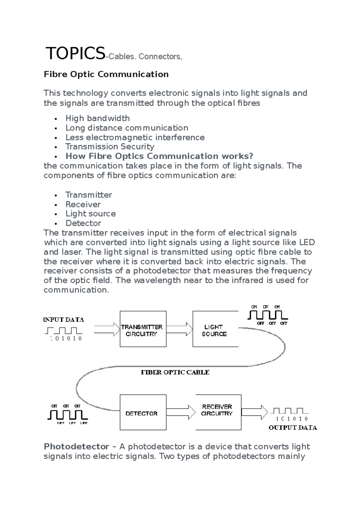 Ofc - Comprehensive Overview of Fibre Optic Communication - Studocu
