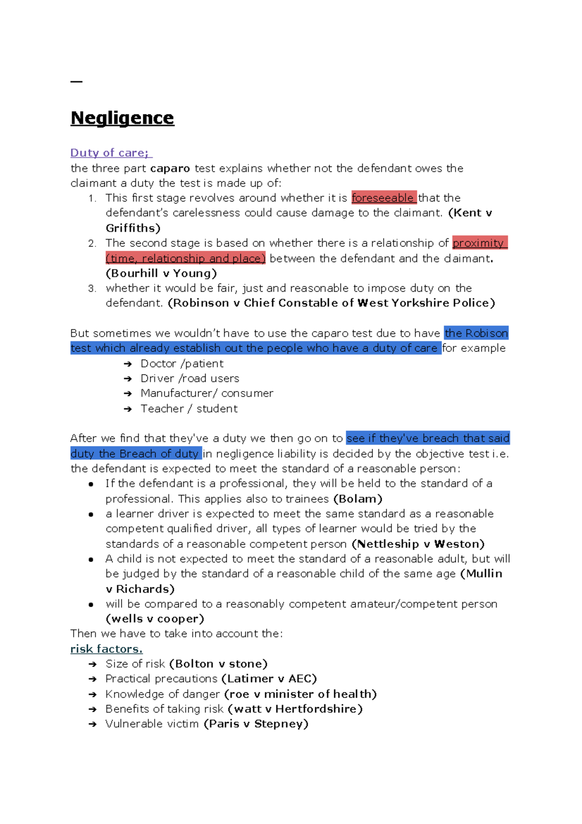 Negligence: Comprehensive Overview & Key Flowchart - Studocu