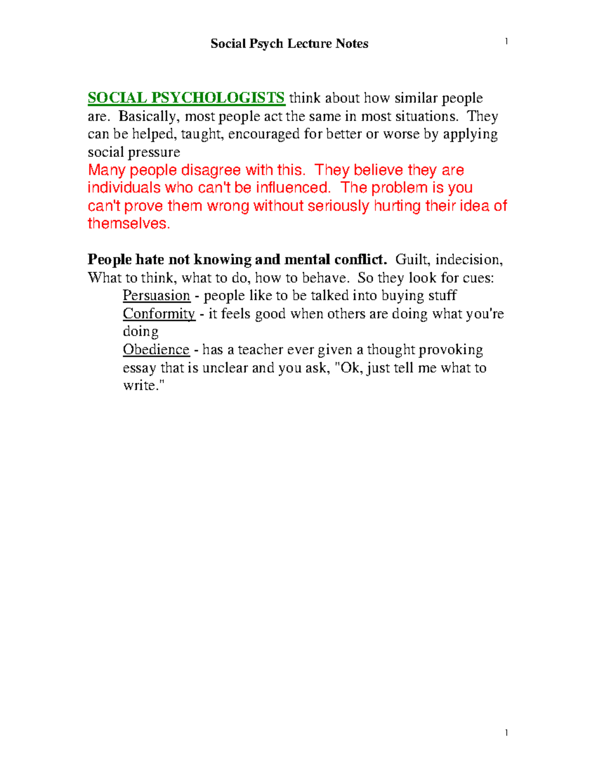 Social Psychology Lecture Notes 14 - Key Concepts & Theories - Studocu