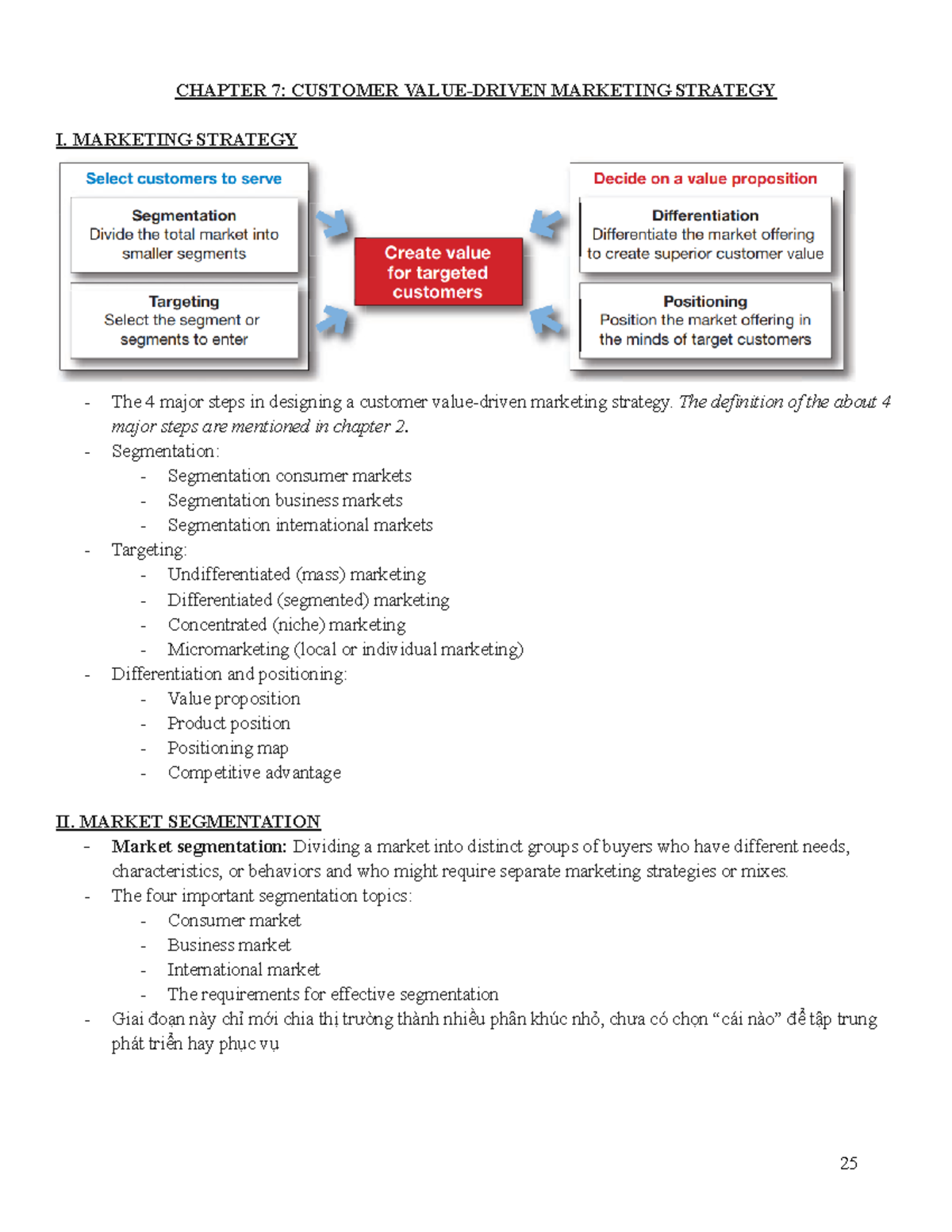 PMK Notes: Chapter 7 - Customer Value-Driven Marketing Strategy - Studocu