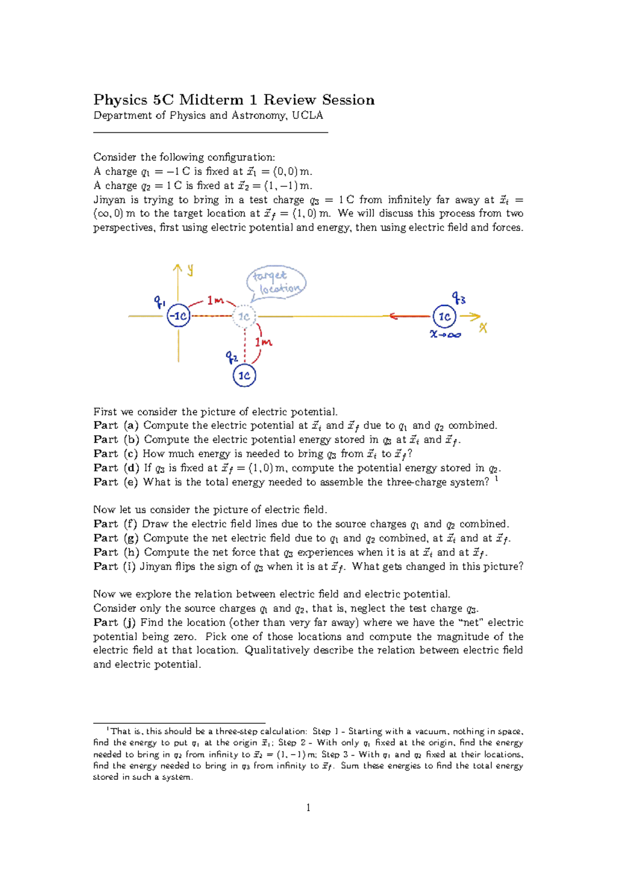 Physics 5C Midterm 1 Review: Electric Potential & Field Analysis - Studocu
